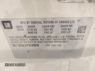 2015 Chevrolet Impala LS с VIN 2G11Z5SLXF9238685, выставлен на аукционе IAAI как лот 42549856 с пробегом 130 139 миль миль и . История ставок и продаж доступна на DreamBid. Изображение 9.