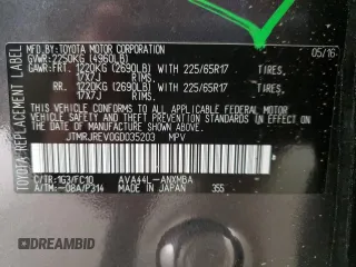 2016 Toyota RAV4 Hybrid XLE with VIN JTMRJREV0GD035203, listed as a Copart auction lot 54300225 with 153,369 mi miles and Salvage Title. Bid and sale history available at carsss.com. Image 14.
