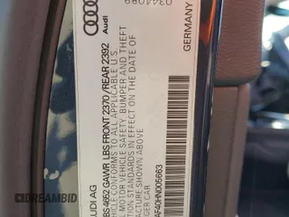 2017 Audi A4 Premium with VIN WAUGNAF40HN005663, listed as a Copart auction lot 52209295 with 117,924 mi miles and Clean Title. Bid and sale history available at carsss.com. Image 12.