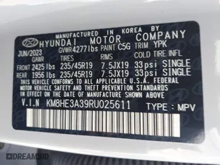 2024 Hyundai Kona Limited with VIN KM8HE3A39RU025611, listed as a IAAI auction lot 41855335 with 2,108 mi miles. Bid and sale history available at carsss.com. Image 9.