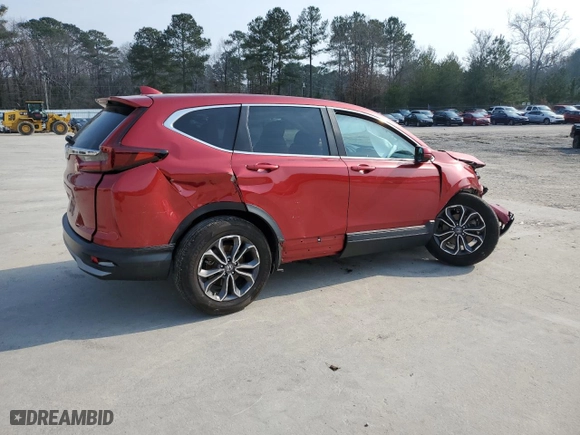 2020 Honda CR-V EX with VIN 2HKRW1H55LH408464, listed as a Copart auction lot 44129795 with 58,755 mi miles and Salvage Title. Bid and sale history available at carsss.com. Image 3.