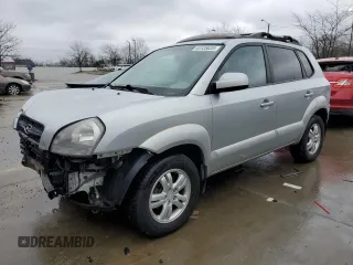 2007 Hyundai Tucson SE with VIN KM8JN12D77U621326, listed as a Copart auction lot 44128635 with 151,433 mi miles and Salvage Title. Bid and sale history available at carsss.com. Image 1.