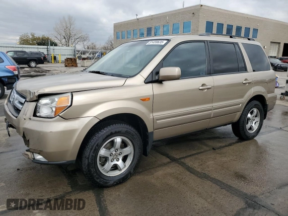 2007 Honda Pilot EX-L with VIN 2HKYF18517H536587, listed as a Copart auction lot 51459635 with 162,346 mi miles and Salvage Title. Bid and sale history available at DreamBid. Image 1.
