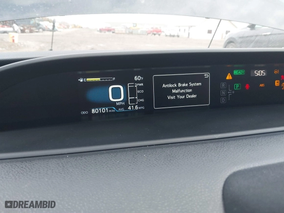 2019 Toyota Prius L Eco with VIN JTDKARFU2K3075952, listed as a IAAI auction lot 41686956 with 81,000 mi miles. Bid and sale history available at carsss.com. Image 7.