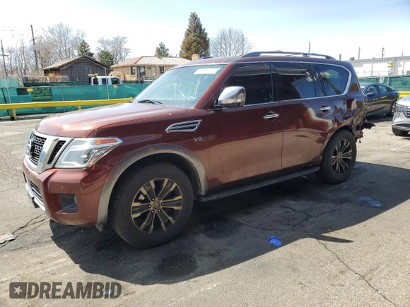 2018 Nissan Armada Platinum with VIN JN8AY2NE9J9734988, listed as a Copart auction lot 51811715 with 113,748 mi miles and Salvage Title. Bid and sale history available at carsss.com. Image 1.