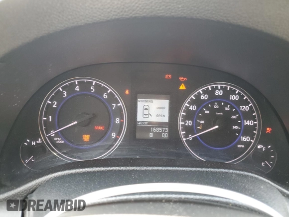 2012 Infiniti G25 Journey with VIN JN1DV6AP5CM701117, listed as a Copart auction lot 60403355 with 168,573 mi miles and Salvage title. Bid and sale history available at DreamBid. Image 9.