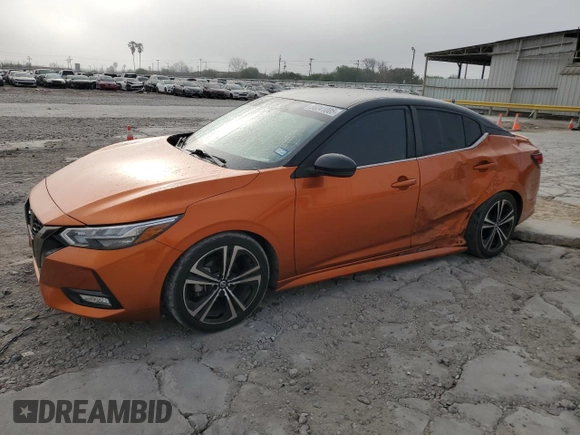 2020 Nissan Sentra SR with VIN 3N1AB8DV7LY217142, listed as a Copart auction lot 50241005 with 105,559 mi miles and Salvage Title. Bid and sale history available at DreamBid. Image 1.