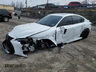 2023 Lexus IS with VIN JTHAP1D29P5003993, listed as a Copart auction lot 51989015 with 5,297 mi miles and Salvage Title. Bid and sale history available at carsss.com. Image 1.