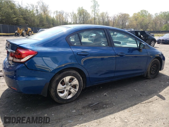 2014 Honda Civic Sedan LX with VIN 2HGFB2F59EH545296, listed as a Copart auction lot 52674245 with 140,871 mi miles and Salvage Title. Bid and sale history available at carsss.com. Image 3.
