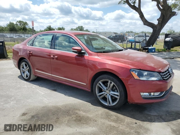 2015 Volkswagen Passat SEL Premium with VIN 1VWCT7A33FC123141, listed as a Copart auction lot 53284595 with 87,450 mi miles and Salvage title. Bid and sale history available at DreamBid. Image 4.