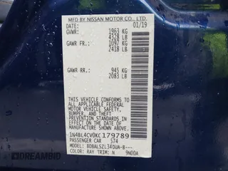 2019 Nissan Altima 2.5 SR with VIN 1N4BL4CV0KC179789, listed as a IAAI auction lot 41989401 with 82,028 mi miles. Bid and sale history available at carsss.com. Image 9.