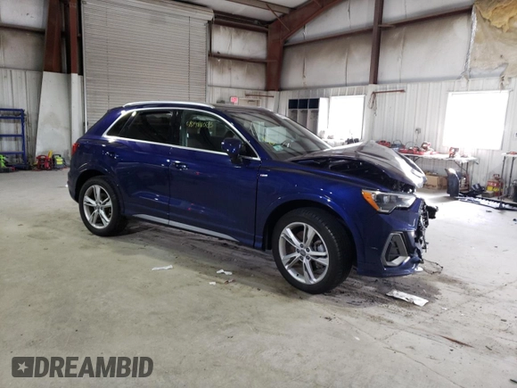 2021 Audi Q3 S line Premium with VIN WA1DECF30M1013931, listed as a Copart auction lot 40988023 with Not Provided miles. Bid and sale history available at carsss.com. Image 4.