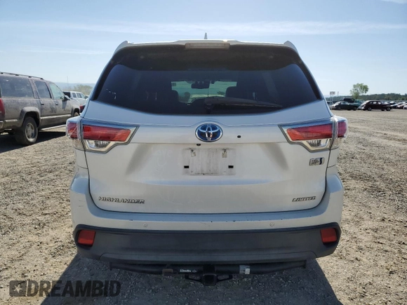 2016 Toyota Highlander Hybrid Limited with VIN 5TDDCRFH7GS016035, listed as a Copart auction lot 51459913 with 200,879 mi miles. Bid and sale history available at carsss.com. Image 6.