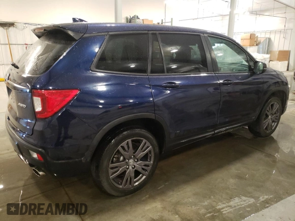 2021 Honda Passport EX-L with VIN 5FNYF8H50MB016075, listed as a Copart auction lot 44127035 with 18,707 mi miles and Salvage Title. Bid and sale history available at DreamBid. Image 3.