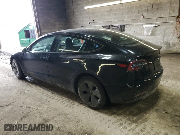 2023 Tesla Model 3 Long Range with VIN 5YJ3E1EB8PF392705, listed as a Copart auction lot 47595985 with 15,361 mi miles and Salvage Title. Bid and sale history available at DreamBid. Image 2.