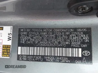 2005 Toyota Prius with VIN JTDKB20UX53104972, listed as a IAAI auction lot 42233026 with 228,920 mi miles and . Bid and sale history available at DreamBid. Image 9.