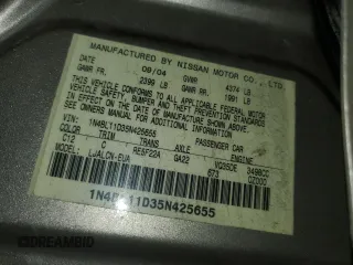 2005 Nissan Altima 3.5 SE with VIN 1N4BL11D35N425655, listed as a Copart auction lot 44838895 with 0 mi miles and Non Repairable. Bid and sale history available at carsss.com. Image 12.