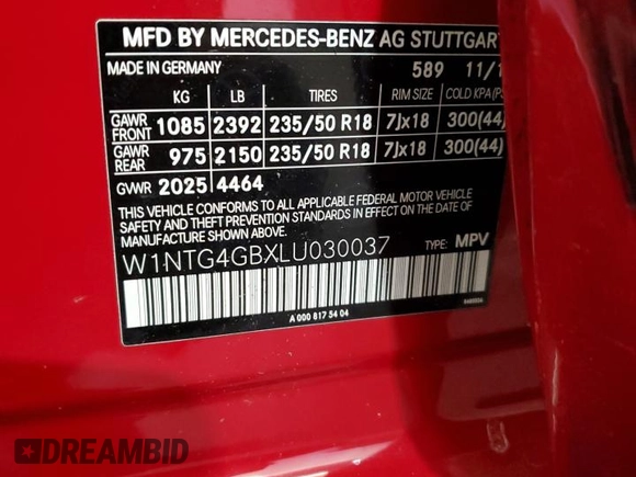 2020 Mercedes-Benz GLA 250 z VIN W1NTG4GBXLU030037, wystawiony jako Copart lot #50697205 z przebiegiem 68 463 mil mil oraz Szkoda całkowita • Salvage title. Historia ofert i sprzedaży dostępna na DreamBid. Obrazek 14.