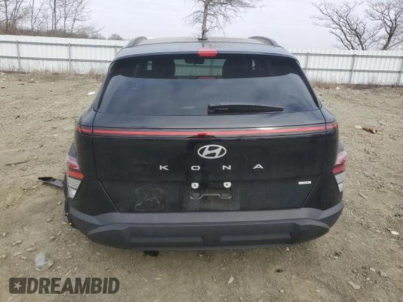 2024 Hyundai Kona SEL with VIN KM8HBCAB0RU083557, listed as a Copart auction lot 48513655 with 15,131 mi miles and Salvage Title. Bid and sale history available at carsss.com. Image 6.