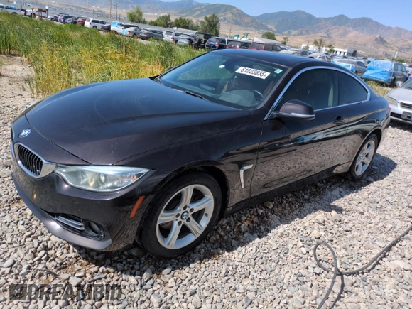 2014 BMW 4 Series 428i xDrive with VIN WBA3N5C5XEK197125, listed as a Copart auction lot 61823835 with 206,902 mi miles and Salvage title. Bid and sale history available at DreamBid. Image 1.