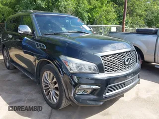 2016 Infiniti QX80 z VIN JN8AZ2NE9G9125213, wystawiony jako IAAI lot #42397559 z przebiegiem 187 304 mil mil oraz . Historia ofert i sprzedaży dostępna na DreamBid. Obrazek 1.