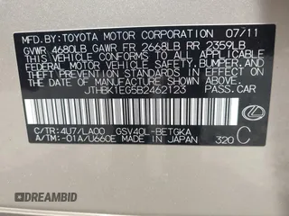 2011 Lexus ES with VIN JTHBK1EG5B2462123, listed as a IAAI auction lot 42031450 with 135,652 mi miles. Bid and sale history available at carsss.com. Image 9.