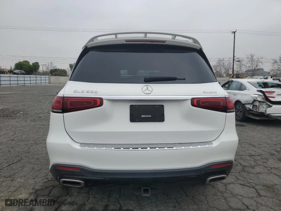 2023 Mercedes-Benz GLS with VIN 4JGFF8GE6PA985767, listed as a Copart auction lot 43654615 with 28,522 mi miles and Salvage Title. Bid and sale history available at carsss.com. Image 6.