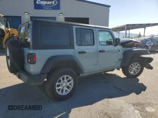 2023 Jeep Wrangler Sport S with VIN 1C4HJXDG5PW623797, listed as a Copart auction lot 50258875 with 16,518 mi miles and Salvage Title. Bid and sale history available at DreamBid. Image 3.