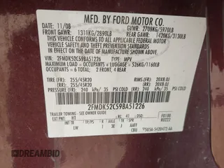 2009 Ford Flex SEL with VIN 2FMDK52C59BA51226, listed as a IAAI auction lot 42091276 with 194,025 mi miles. Bid and sale history available at carsss.com. Image 9.