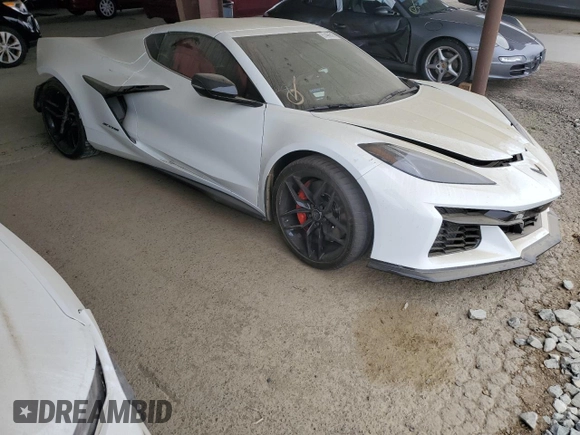 2025 Chevrolet Corvette 2LZ with VIN 1G1YE2D39S5604603, listed as a Copart auction lot 57466515 with Not provided miles and Salvage title. Bid and sale history available at DreamBid. Image 4.