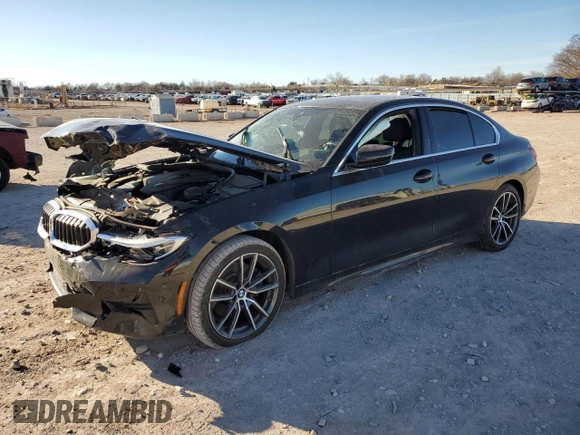 2019 BMW 3 Series 330i with VIN 3MW5R1J55K8B03545, listed as a Copart auction lot 47747775 with 0 mi miles and Salvage Title. Bid and sale history available at carsss.com. Image 1.