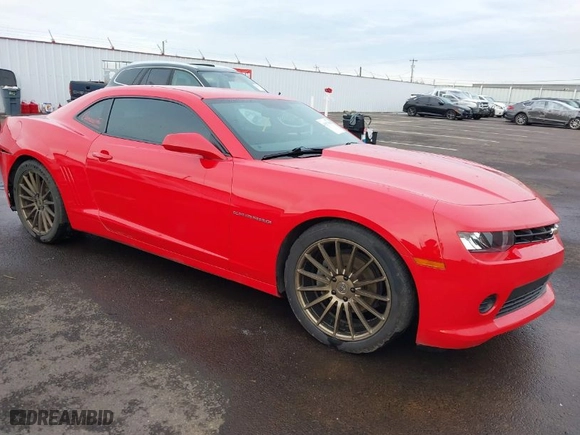 2015 Chevrolet Camaro LS with VIN 2G1FA1E34F9239543, listed as a IAAI auction lot 41517008 with 142784 miles. Bid and sale history available at carsss.com. Image 1.