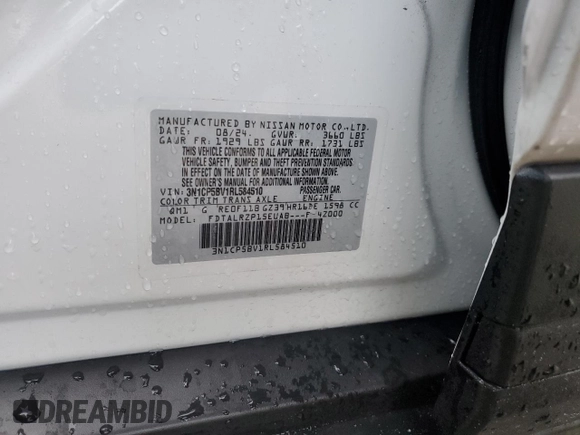 2024 Nissan Kicks S with VIN 3N1CP5BV1RL584510, listed as a Copart auction lot 43839965 with 6,468 mi miles and Salvage Title. Bid and sale history available at carsss.com. Image 15.