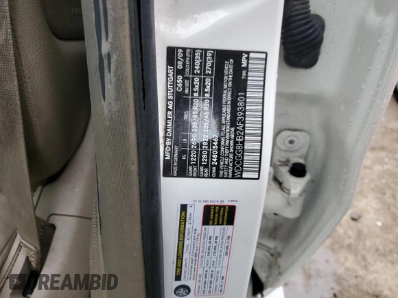 2010 Mercedes-Benz GLK 350 with VIN WDCGG8HB2AF393801, listed as a Copart auction lot 45260824 with 145,047 mi miles and Salvage Title. Bid and sale history available at DreamBid. Image 14.