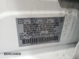2021 Nissan Sentra SV with VIN 3N1AB8CV1MY296374, listed as a Copart auction lot 51460715 with 37,727 mi miles and Salvage Title. Bid and sale history available at DreamBid. Image 14.