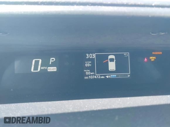 2018 Toyota Prius One with VIN JTDKDTB31J1599993, listed as a IAAI auction lot 42054102 with 107,472 mi miles and . Bid and sale history available at DreamBid. Image 7.