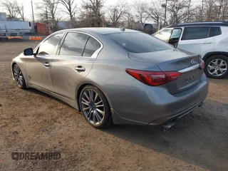 2019 Infiniti Q50 Red Sport 400 with VIN JN1FV7AP3KM760678, listed as a IAAI auction lot 41771176 with 31,562 mi miles and . Bid and sale history available at DreamBid. Image 3.