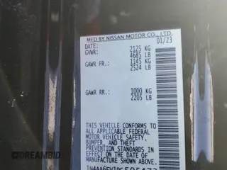 2023 Nissan Maxima SR with VIN 1N4AA6EV1PC505472, listed as a Copart auction lot 46052345 with 19,117 mi miles and Salvage title. Bid and sale history available at DreamBid. Image 14.