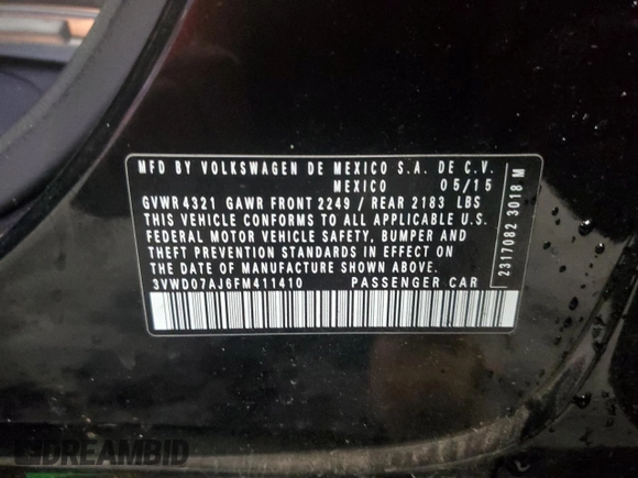 2015 Volkswagen Jetta SE z VIN 3VWD07AJ6FM411410, wystawiony jako Copart lot #56557055 z przebiegiem 103 183 mil mil oraz Szkoda całkowita • Salvage title. Historia ofert i sprzedaży dostępna na DreamBid. Obrazek 13.
