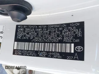 2010 Toyota Prius II z VIN JTDKN3DU7A0072453, wystawiony jako IAAI lot #42234870 z przebiegiem 242 177 mil mil oraz . Historia ofert i sprzedaży dostępna na DreamBid. Obrazek 9.