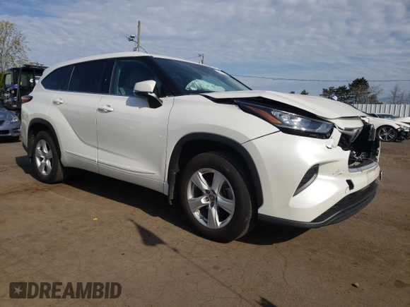2020 Toyota Highlander L with VIN 5TDCZRBH9LS504672, listed as a Copart auction lot 54147505 with 49,879 mi miles and Salvage title. Bid and sale history available at DreamBid. Image 4.