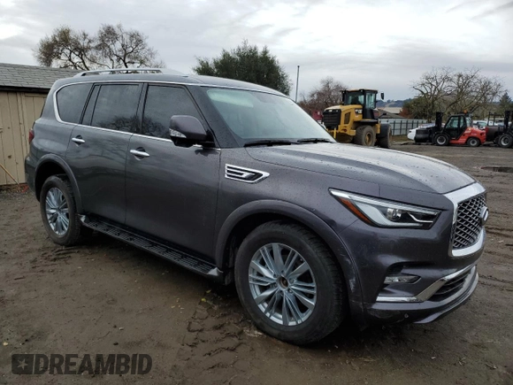 2024 Infiniti QX80 LUXE with VIN JN8AZ2AE8R9329087, listed as a Copart auction lot 85298884 with 18,635 mi miles and Non Repairable. Bid and sale history available at carsss.com. Image 4.