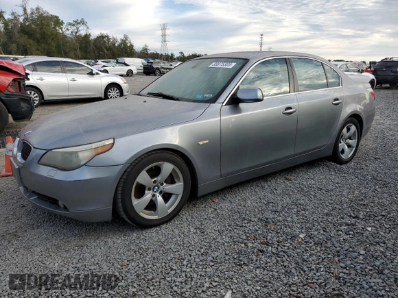 2007 BMW 5 Series 525i with VIN WBANE53527CW66780, listed as a Copart auction lot 88875305 with Not Provided miles and Salvage Title. Bid and sale history available at carsss.com. Image 1.