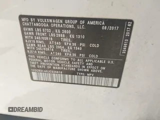 2018 Volkswagen Atlas SE with VIN 1V2CR2CA5JC520616, listed as a IAAI auction lot 42198409 with 98,133 mi miles and . Bid and sale history available at DreamBid. Image 9.
