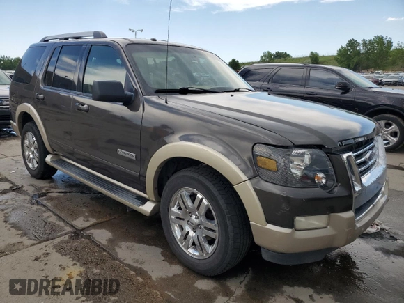 2007 Ford Explorer Eddie Bauer with VIN 1FMEU74817UB70871, listed as a Copart auction lot 60898745 with 185,620 mi miles and Salvage title. Bid and sale history available at DreamBid. Image 4.