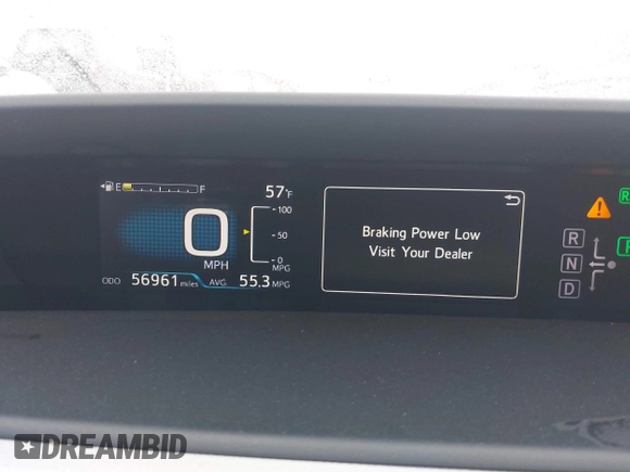 2017 Toyota Prius Two with VIN JTDKARFU3H3539680, listed as a IAAI auction lot 41895755 with 56,961 mi miles. Bid and sale history available at carsss.com. Image 7.