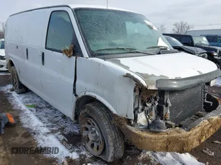 2010 Chevrolet Express Cargo Van with VIN 1GCUGADX6A1154119, listed as a IAAI auction lot 41608254 with 156,816 mi miles. Bid and sale history available at carsss.com. Image 1.