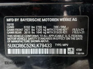 2019 BMW X5 xDrive40i with VIN 5UXCR6C52KLK79433, listed as a Copart auction lot 45713935 with 63,736 mi miles and Clean Title. Bid and sale history available at carsss.com. Image 12.