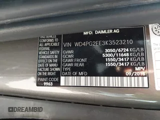 2019 Mercedes-Benz Metris Passenger z VIN WD4PG2EE3K3523210, wystawiony jako IAAI lot #41690328 z przebiegiem 57 748 mil mil oraz . Historia ofert i sprzedaży dostępna na DreamBid. Obrazek 9.