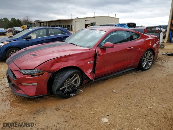 2022 Ford Mustang GT with VIN 1FA6P8CF3N5142394, listed as a Copart auction lot 44358555 with NaN miles and Salvage Title. Bid and sale history available at carsss.com. Image 1.